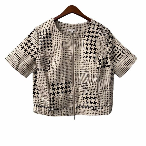 CAbi Jackets & Blazers - Cabi Coupe Houndstooth Bomber Jacket M Style 931